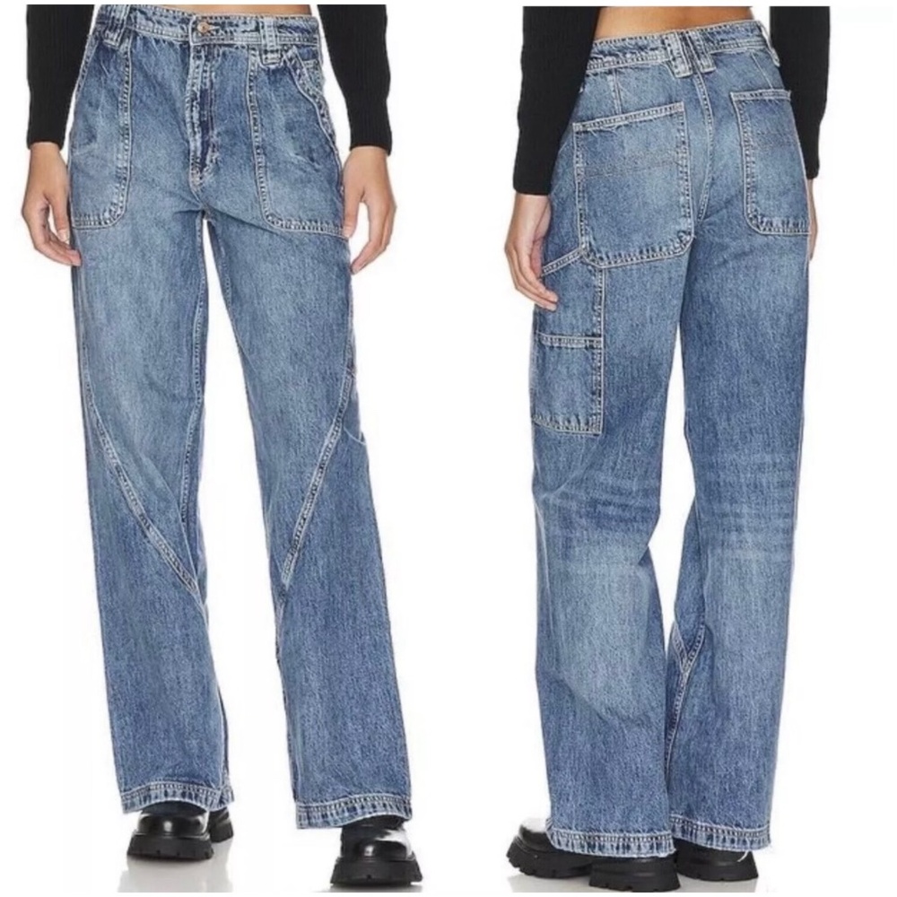 We The Free Women's High Rise Patchwork Blue Jeans